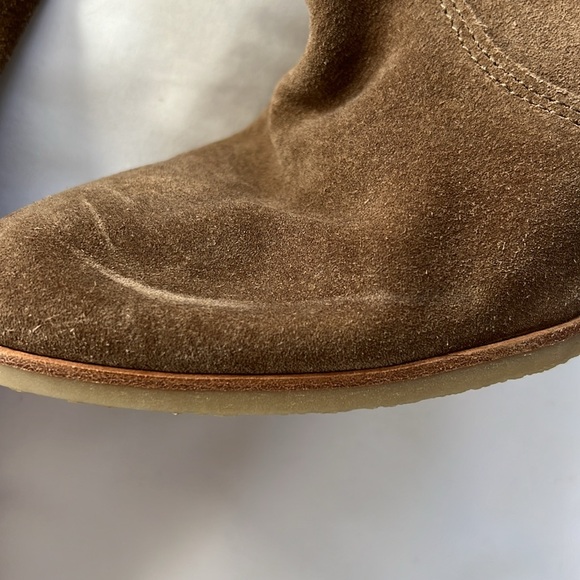 Dolce Vita Tan Suede Pull On Knee High Tall Heeled Boots - Picture 9 of 11